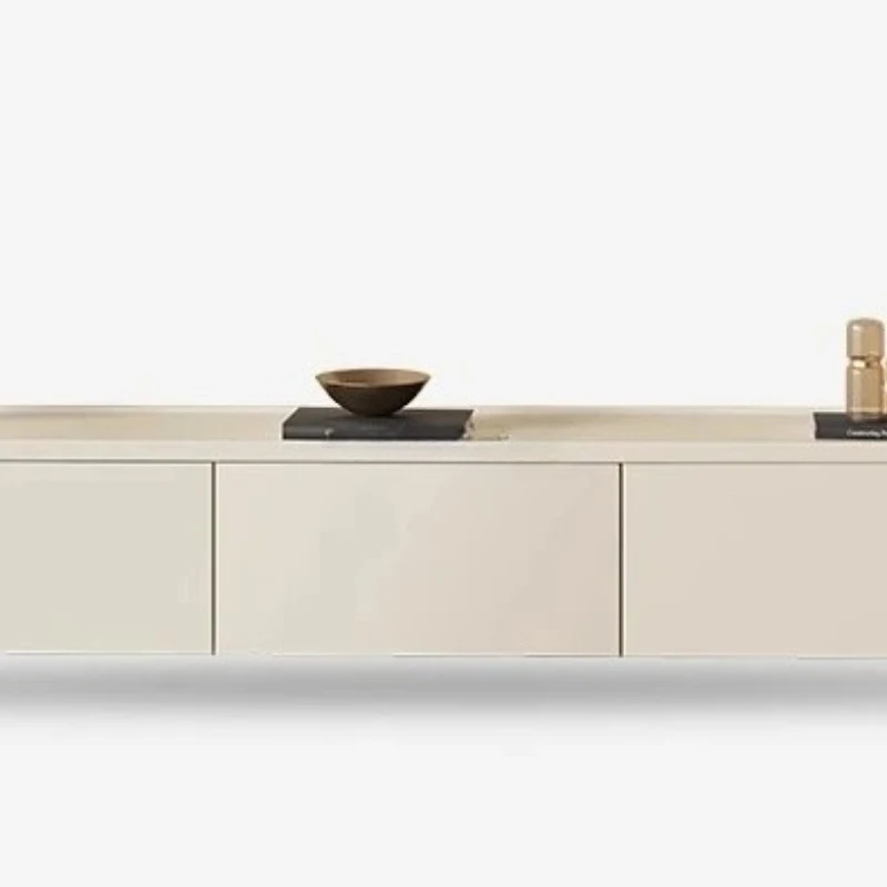

Cream wind TV cabinet Modern simple living room Household small apartment Wabi sandy wind light luxury floor cabinet