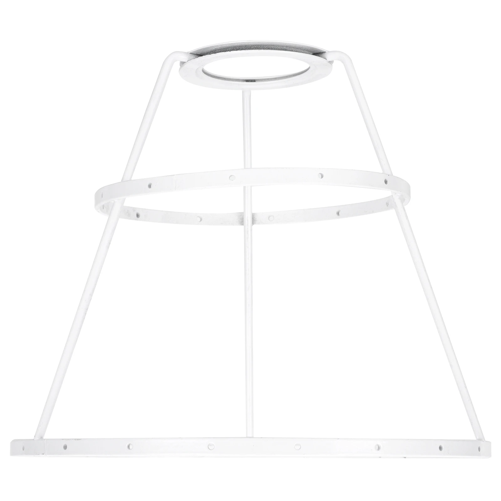 

DIY Lampshade Frame Wrought Iron Table Light Bracket 25cm White Conical Double Layer Shelf Lighting Accessories