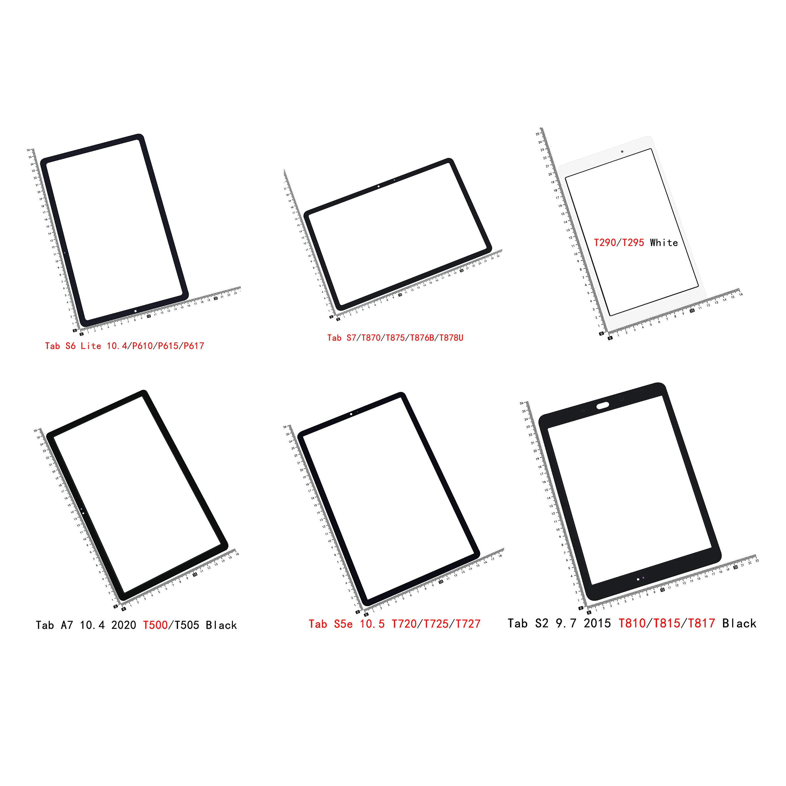 For Samsung Galaxy Tablet S5 S7+ S6 T860 T865 P610 P615 T970 T975 T870 T875 T720 T810 T830 T290 T500 Touch Sensor Front Glass