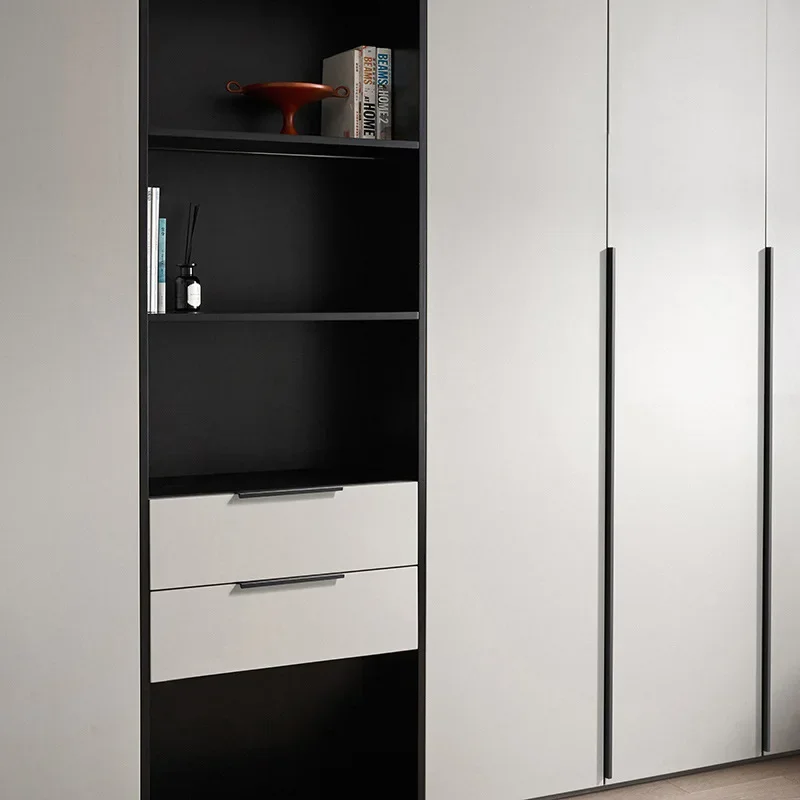Maniglia invisibile per armadio, estesa, moderna, estremamente semplice, nera, per porta dell'armadio, cassetto, porta laterale, maniglia per cucitura, senza perforazione