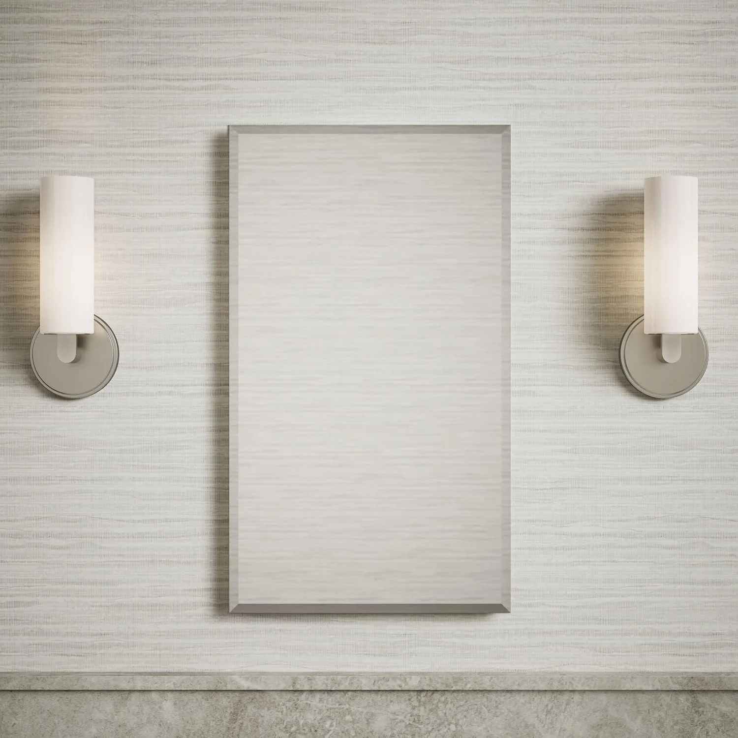 CB-CLC1526FS Frameless Bathroom Mirror Medicine Cabinet, Single Door, Rectangular Beveled Edge Frame, Bathroom Cabinet Mirror, Adjustable Shelves, 15 in. W x 26 in. H