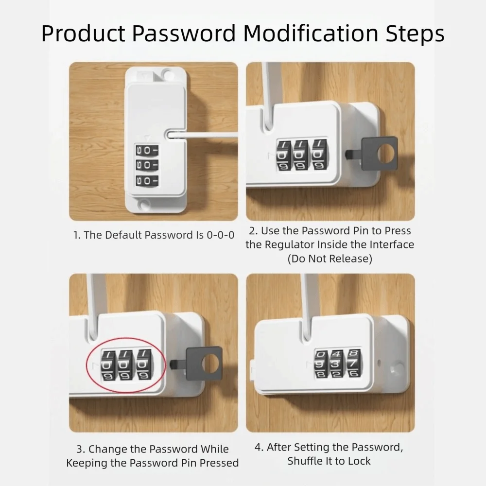 Password Safety Lock Coded Lock Sliding Closet Fridge Freezer Lock Multifunction Digital Password Cabinet Lock Safety