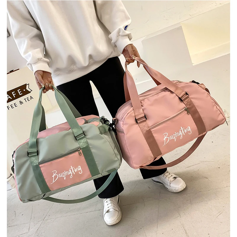 Fitness Gym Bag Sports Backpacks For Women Suitcase Female Travel Luggage Shoe Pocket Handbag Yoga Duffel Shoulder Weekend Bag