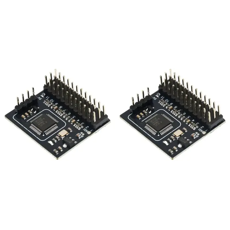Y44A 2X CRSF ELRS 2.4G 12CH PWM Receiver ExpressLRS RX for RC FPV Drone Fixed Wing Car Boat, Black