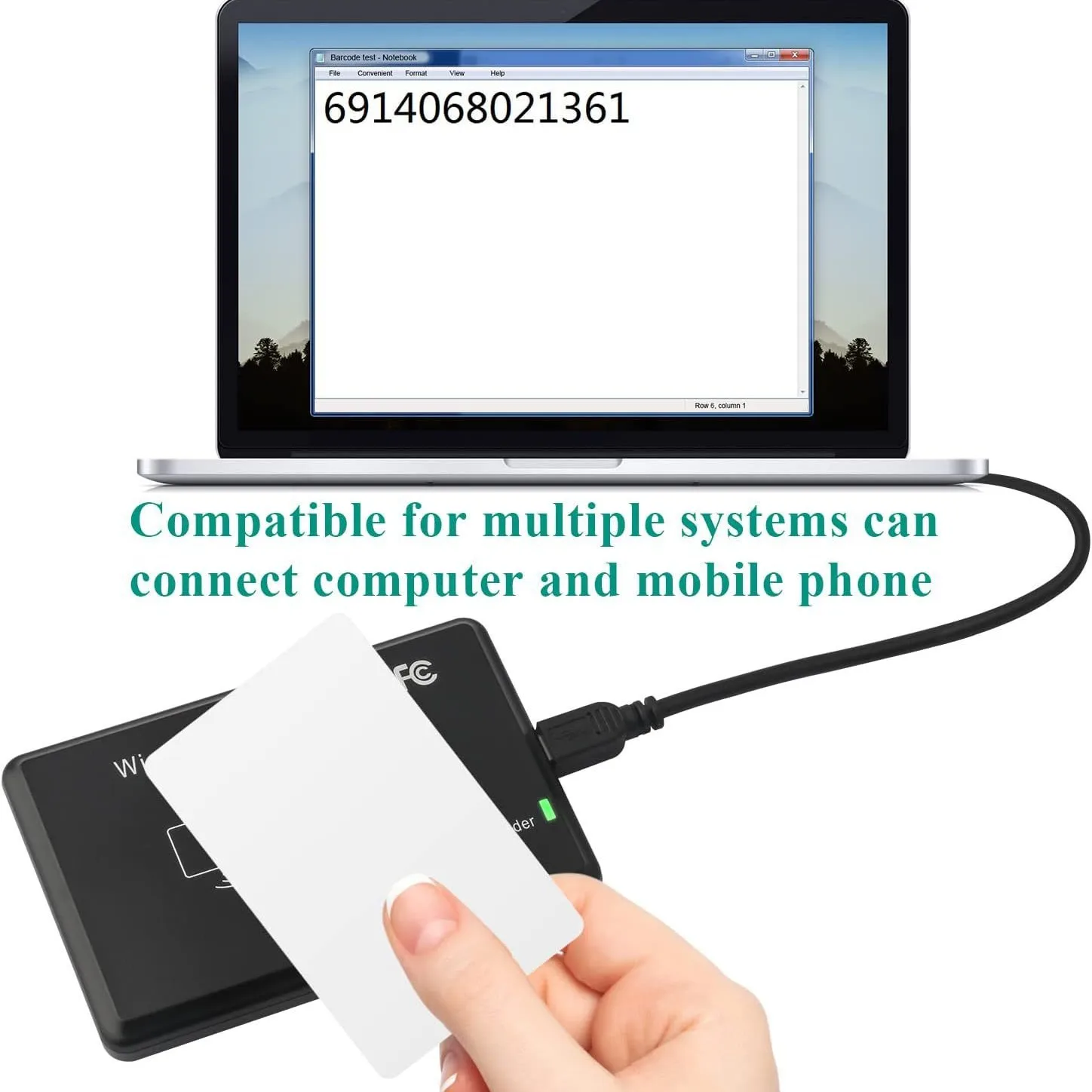 HACHANLUN RFID Dual frequency Reader USB Port 13.56mhz 125khz IC ID Contactless Card Support Window Linux No driver required
