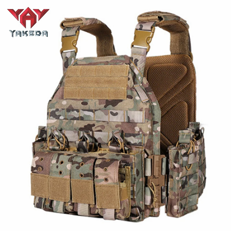 

YAKEDA 1000D Nylon Military Plate Carrier Tactical Vest Outdoor Hunting Protective Adjustable Molle Combat Vest for Airsoft