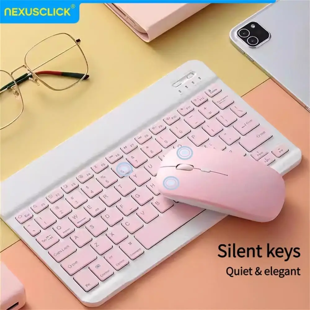 NexusClick Bluetooth Keyboard Mouse Combo For iPad Xiaomi Samsung Huawei Phone, Slim Mini Wireless Keycaps For Android IOS Windo