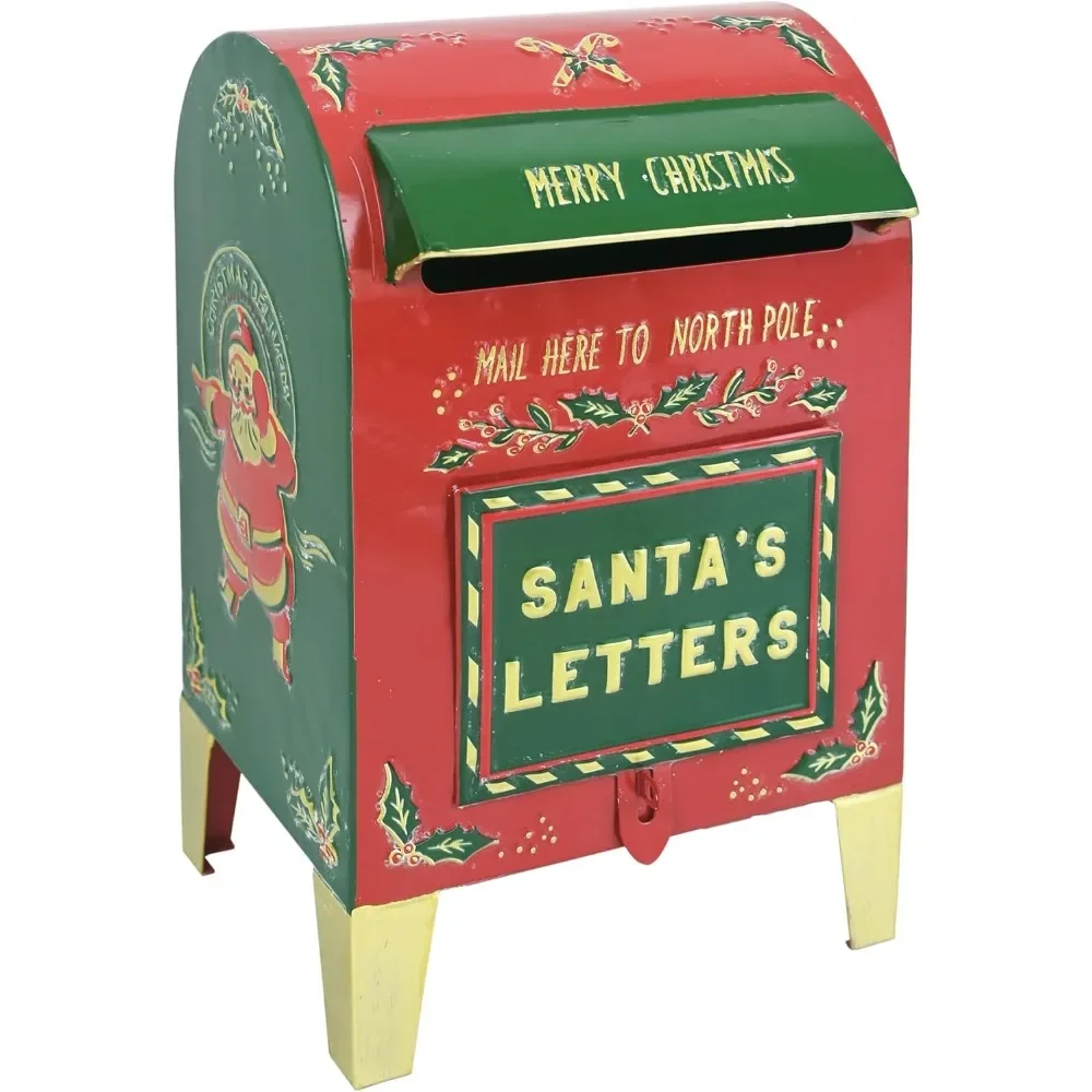 

Vintage Mailbox Rustic Metal Christmas Decoration - Farmhouse Decor for Letters and Holiday Cheer