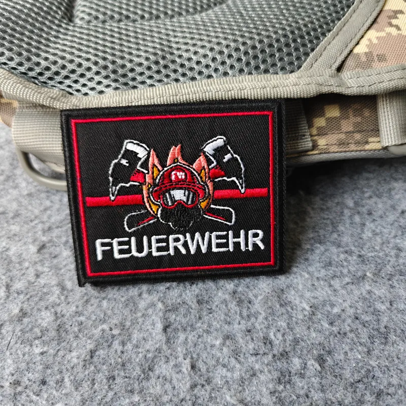 2026 Neuer bestickter Aufnäher, Feuerwehr-Moralabzeichen, für Kleidung, Hüte, Rucksäcke usw., mit Klettverschluss