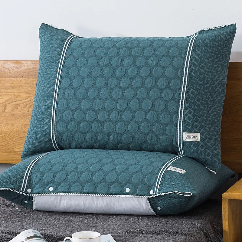 

Cotton Gauze Pillow Towel Nonslip Household Decorative Cover Bed Sofa Sleeping Case Banding Throw Luxury Room Soft Breathable