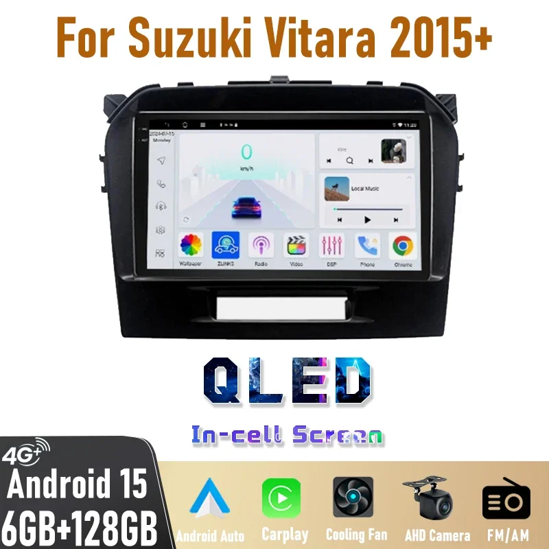 

8-Core 6G+128G Car Stereo For Suzuki Vitara 2015+ Android Wireless CarPlay Android Auto GPS 4G WiFi DSP Car Radio