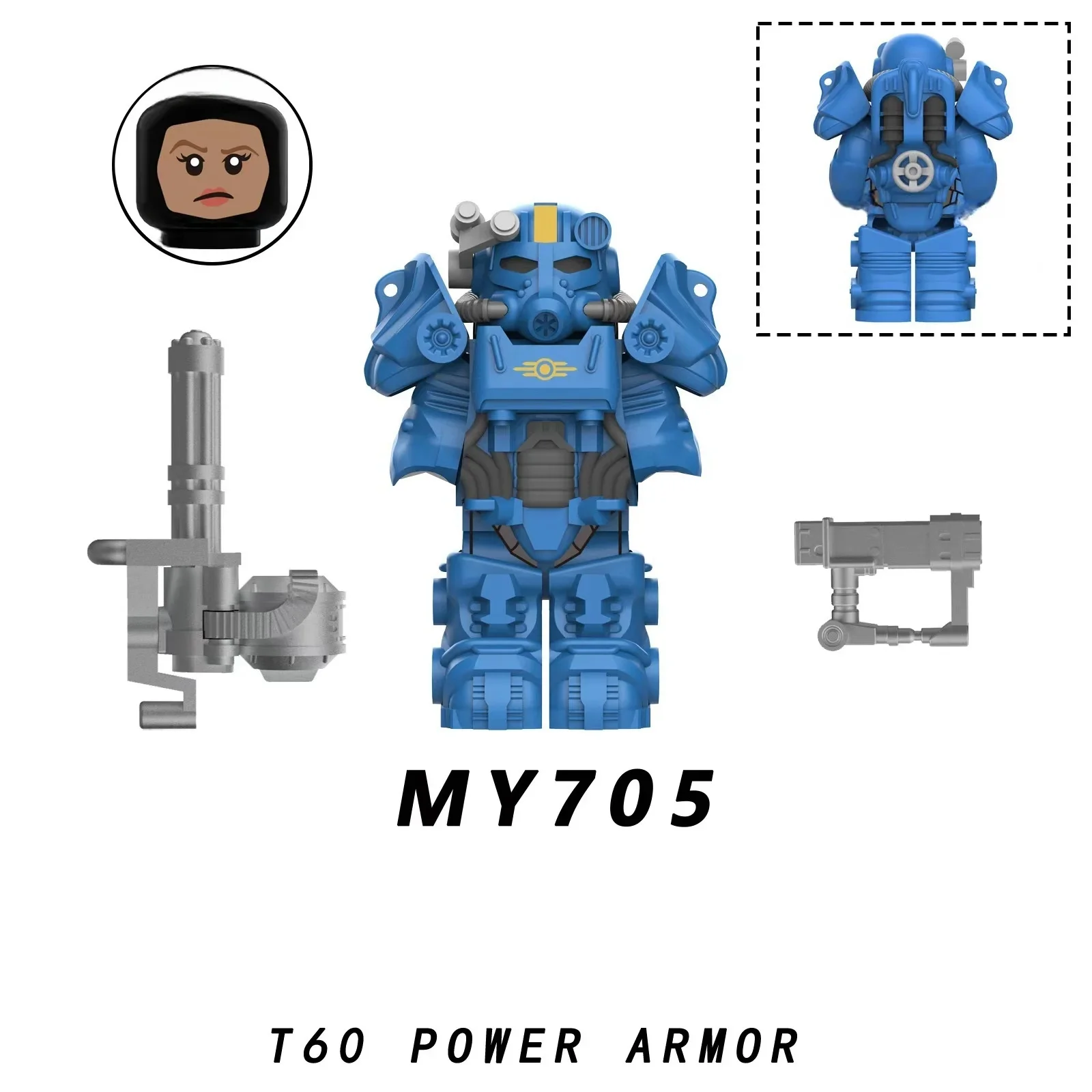 Fallout Games Bricks Doll Lucy Maximus Maclean Cooper Howard T60 Power Armor Mini Action Figure Model Toy Building Blocks Gifts