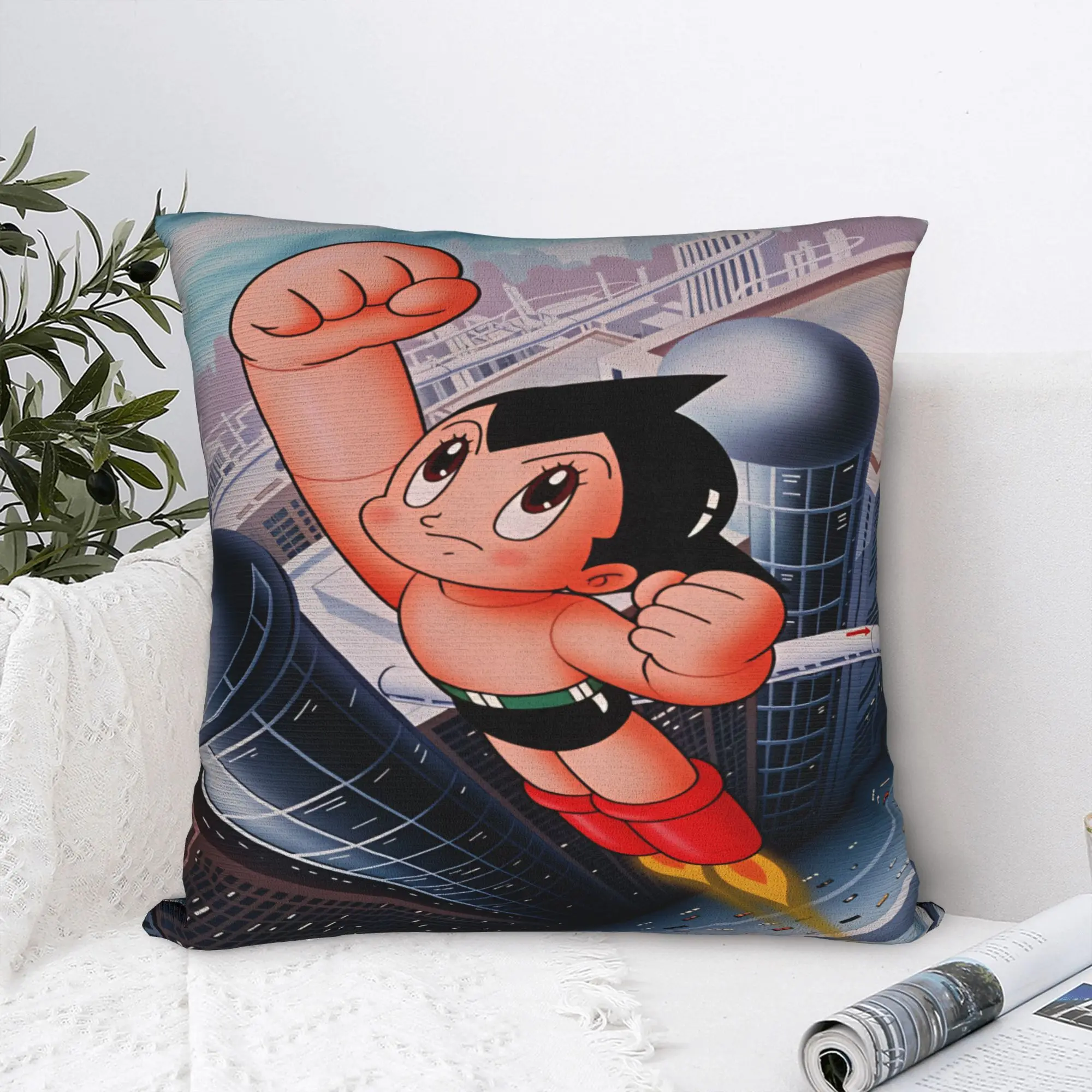 Pillow Cover Astro Cartoon Boy  Funny Pillow Case For Sofa Car Home Decor Pillowcases