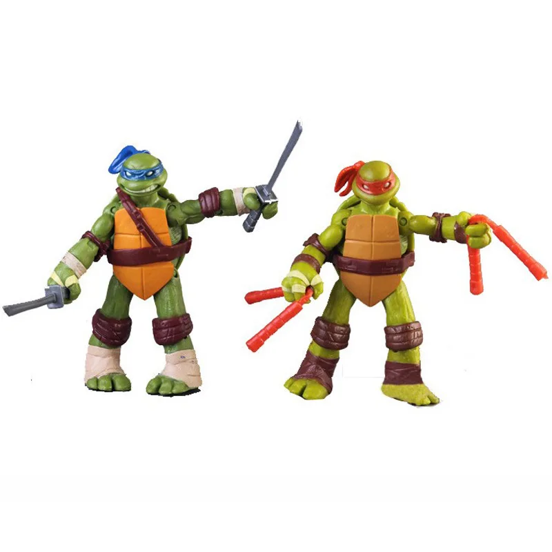 4pcs/set Teenage Mutant Ninja Turtle Raph Mikey Donatello Anime TMNT Ornaments Joint Movable Leonardo Figures Model Gift Toys