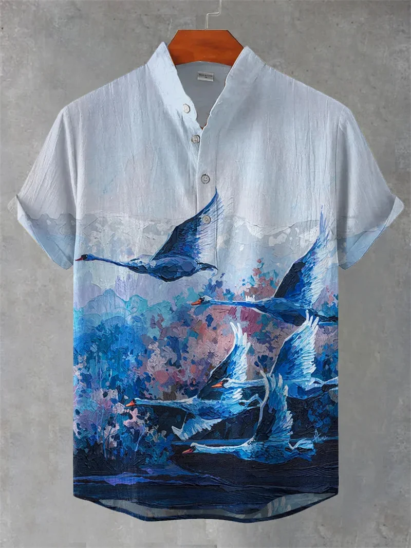 2025, kurzärmeliges Herrenhemd im afrikanischen traditionellen Stil, Sommer, Hawaii, Strand, Straßendekoration, Körperurlaub