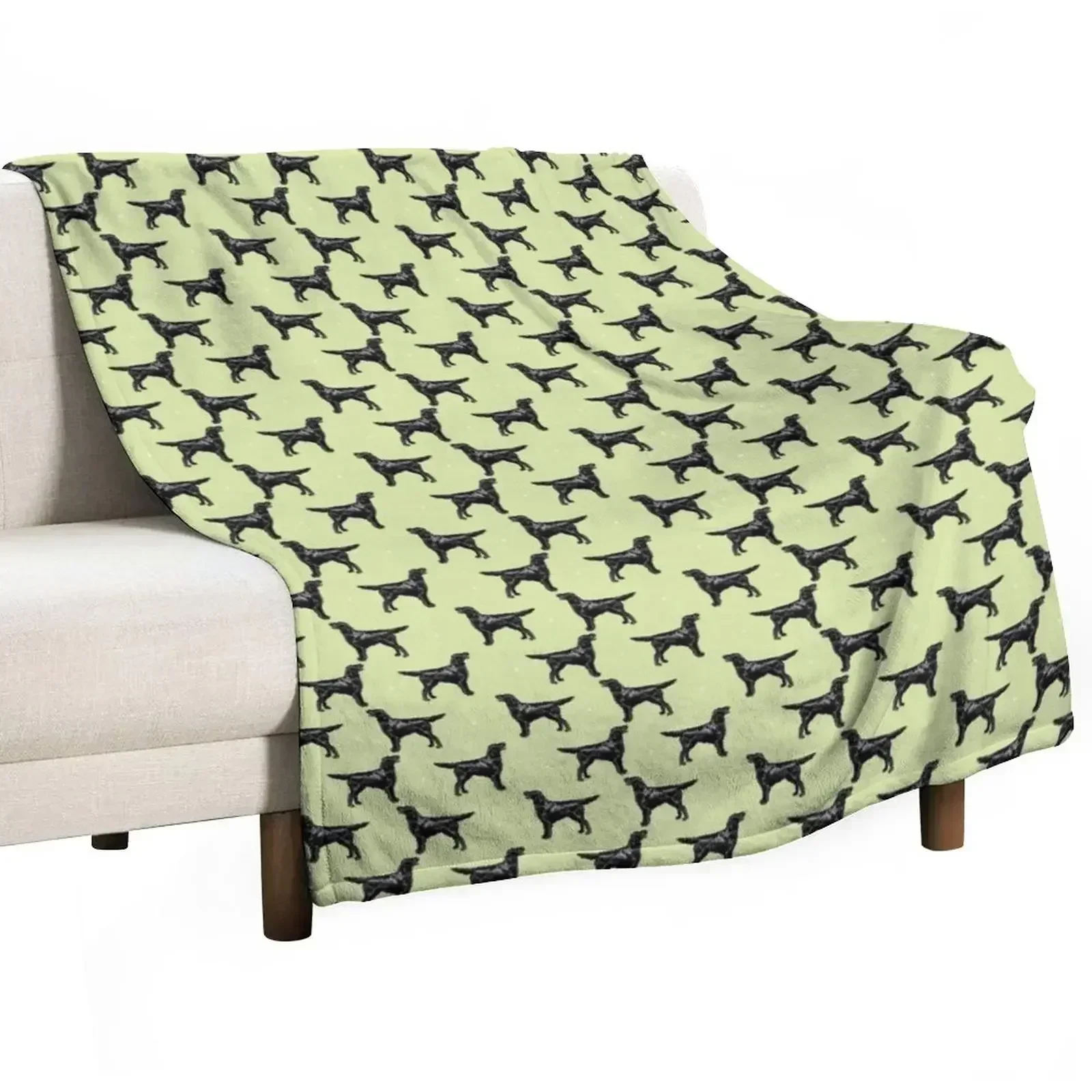 

Flat Coated Retriever Throw Blanket Outdoor Soft Blanket for Picnic Beach Camping