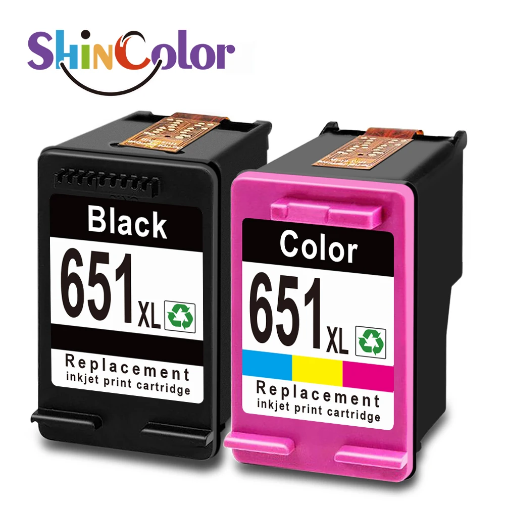 ShinColor cartouche hp 651 Ink Cartridge Replacement for OfficeJet 202/202c/252/252c Deskjet Ink  Advantage 5575/5645