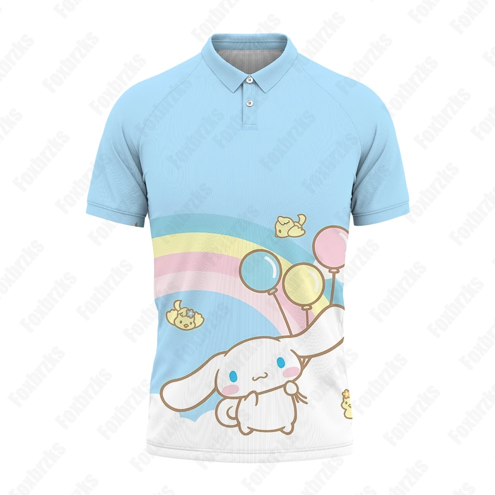 

Laurel Dog Oversized Men Women Polo Shirt Men's T-shirt Trend Sanrio Children's Clothing Short Sleeve 2024 Shirts 5XL Tops