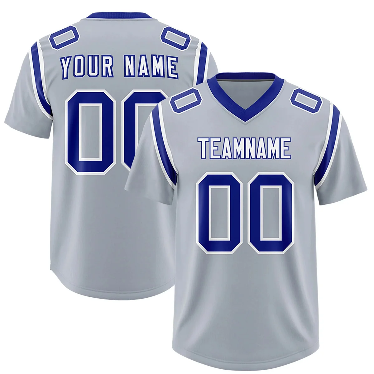 

Custom Personalized Shoulder Cut Two Tone Authentic Football Jerse Personlized Team name and you name, number V-Neck t shirts