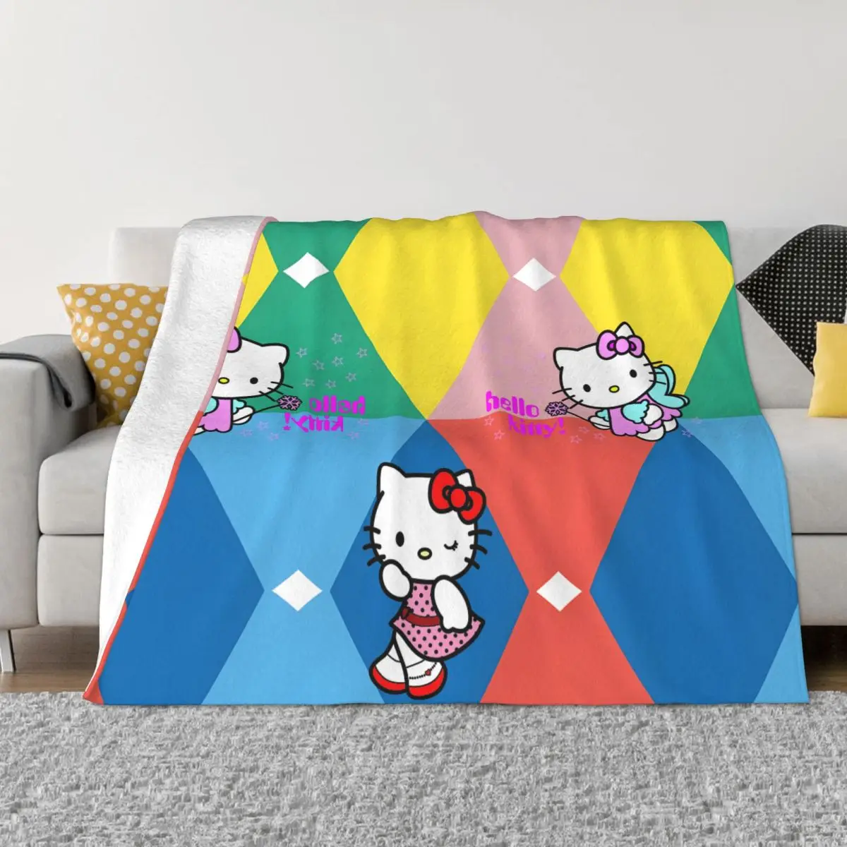 Disney Cats Blanket Hello Kitty Fleece All Season Breathable Ultra-Soft Throw Blankets For home Plush Thin Quilt