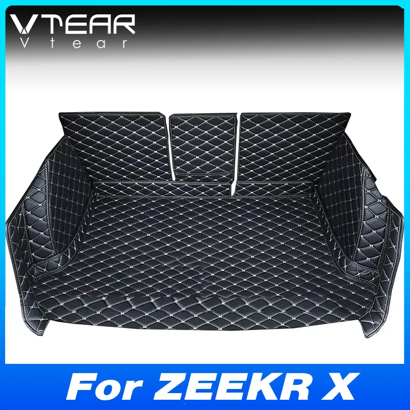 

Vtear Car Trunk Mat Protector Cover Interior PU Leather Carpet Pads Rear Luggage Decoratiive Accessories For ZEEKR X ME YOU 2024