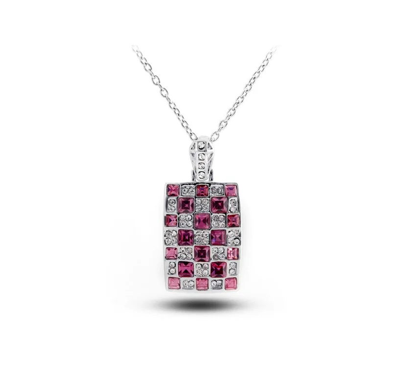 gorgeous shine Crystal square Pendant Necklace sweater chain fashion Jewelry wed New Arrival Luxury quality birthday gifts girls