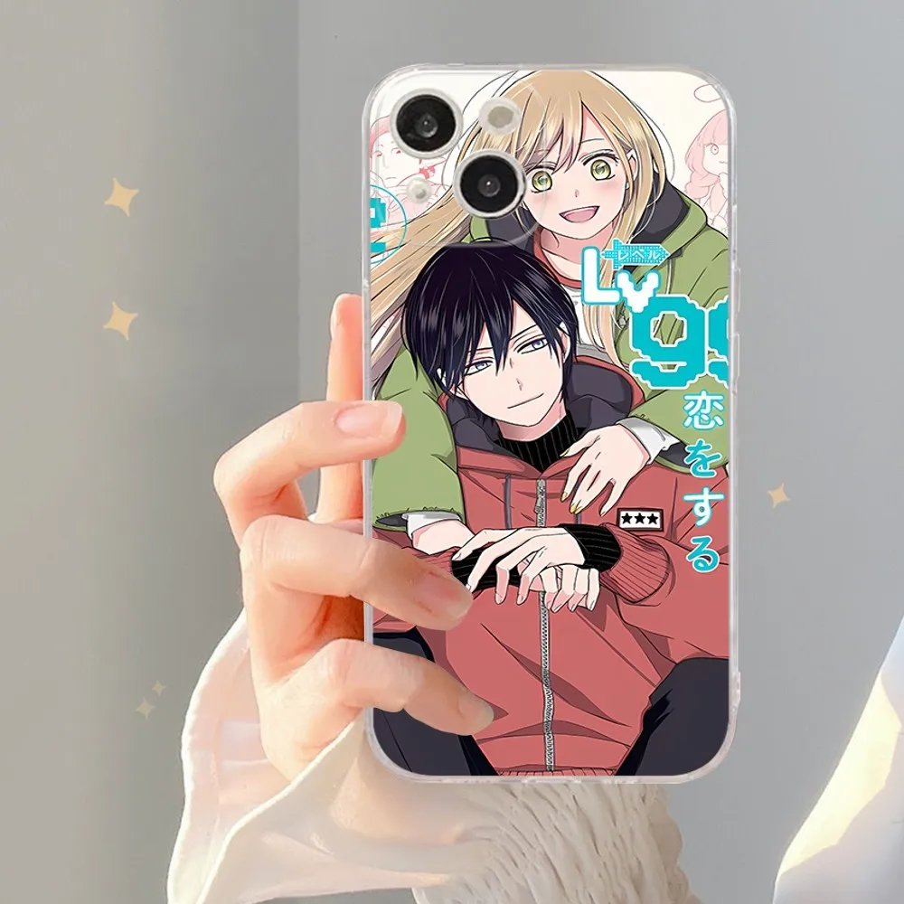 Anime amoroso yamada em lv999 caso de telefone para iphone 15 8 7 6 6s plus x se 2020 xr xs 14 11 12 13 mini pro max caso móvel