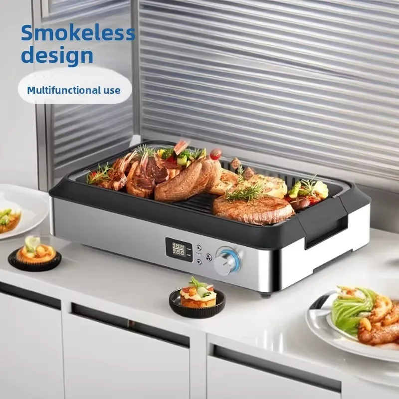 Household Multifunctional Grill Non‑Stick Baking Pan Barbecue Roaster Portable Indoor BBQ Meat Grilling Plate