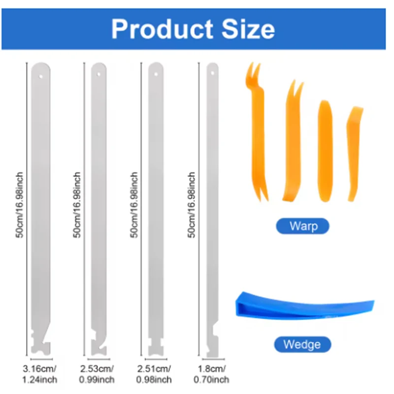 Universal Slim Jim Tool With Round Edges Stainless Steel Auto Jim Kit High Elastic Multifunctional Vehicles Repair for Emergency