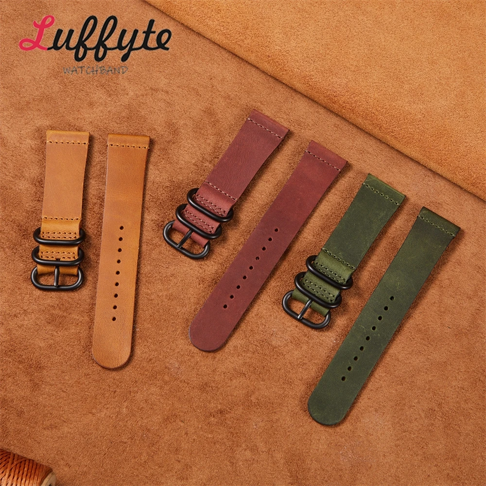 Neue Quick Release Weiche Crazy Horse Leder Armband 20mm 22mm Ersatz Straps Uhr Zubehör Männer Armbanduhr Band