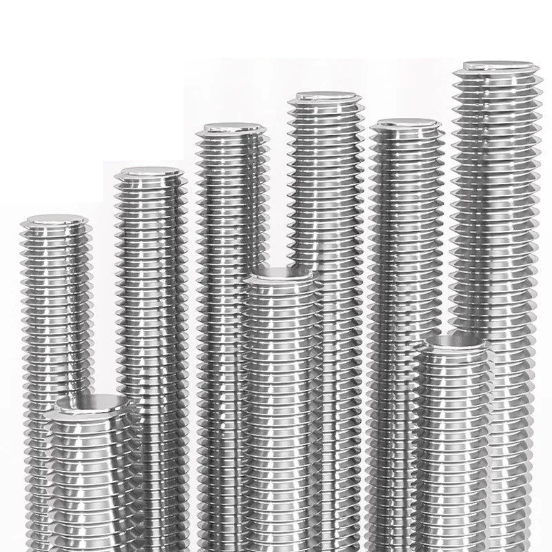 Leijiu M2~M20 SUS304 Stainless Steel Full Threaded Rod Bolt Length 150-500mm Fully Metric Headless Bolt Thread Stud Rods Screws