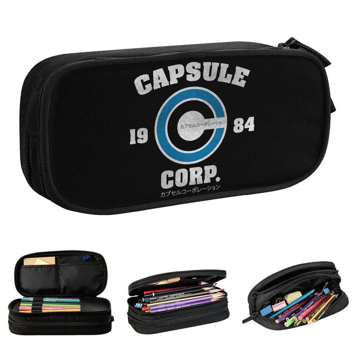 Capsule Corp Pencil Cases Anime DBZing Pen Holder Bags Girls Boys Big Capacity Students School Zipper Pencilcases