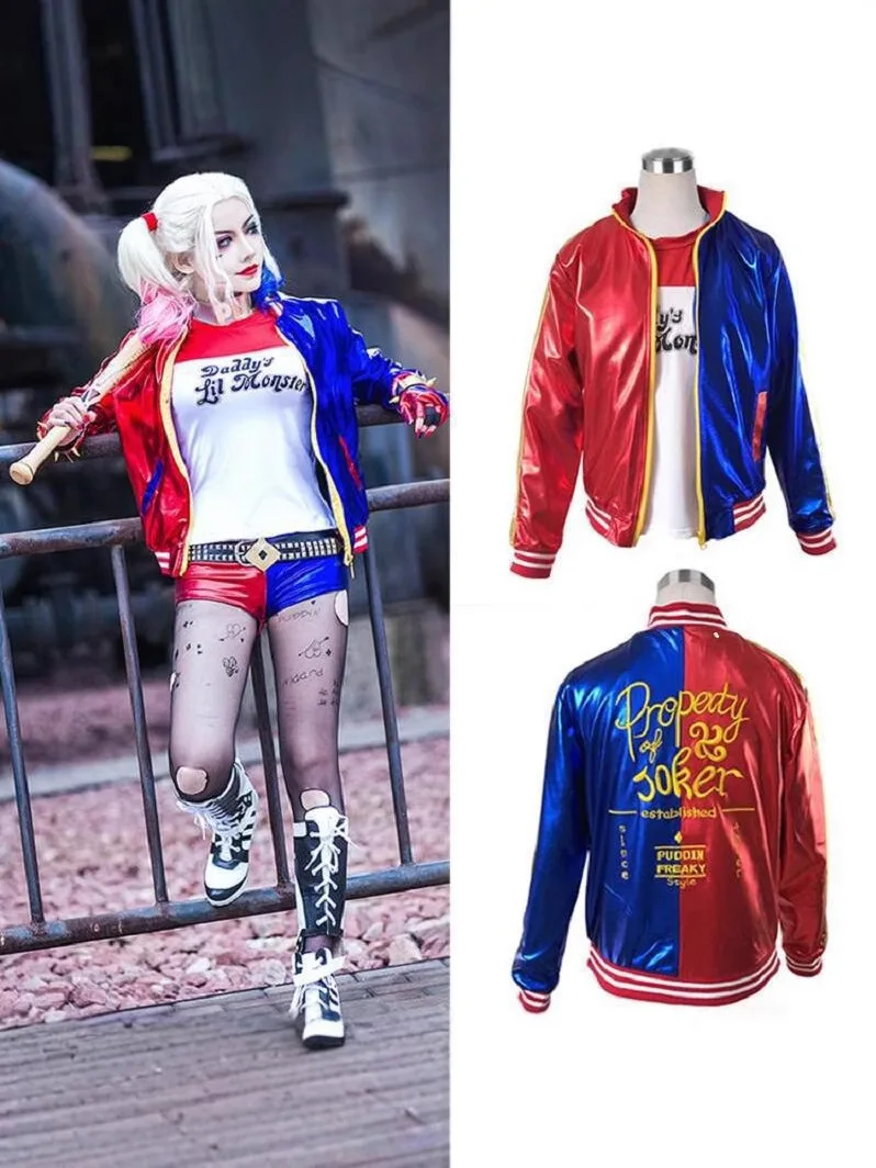 

Халат аниме для взрослых, костюм для женщин, perruque Quinn pour filles, футболка, жилет Джокер, костюм для Хэллоуина,