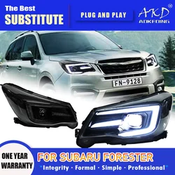 AKD Head Lamp for Subaru Forester LED Headlight 2013-2018 Headlights Forester DRL Turn Signal High Beam Angel Eye Projector
