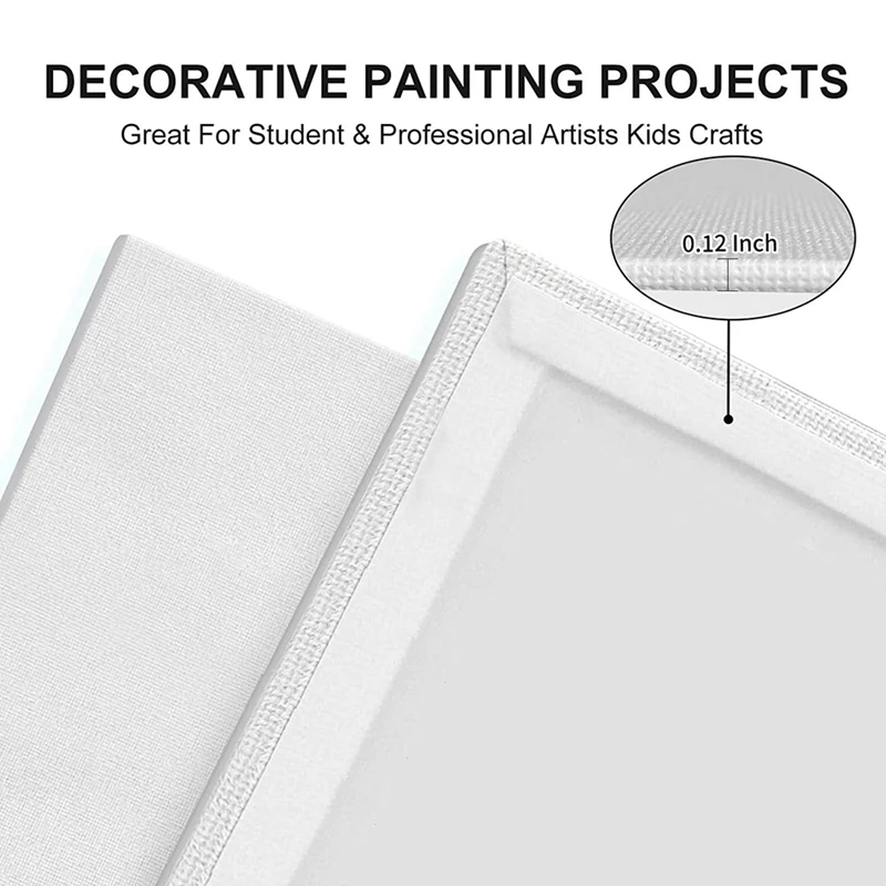 Canvas Panels 8X10 Inch 12-Pack,10 Oz Triple Primed Acid-Free 100% Cotton Paint Canvases For Painting,Blank Canvas Board