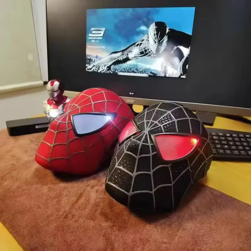 

Mascara Spiderman Headgear Mask Cosplay Moving Eyes Electronic Mask Spider Man 1:1 Remote Control Elastic Toys Adults Kids Gift