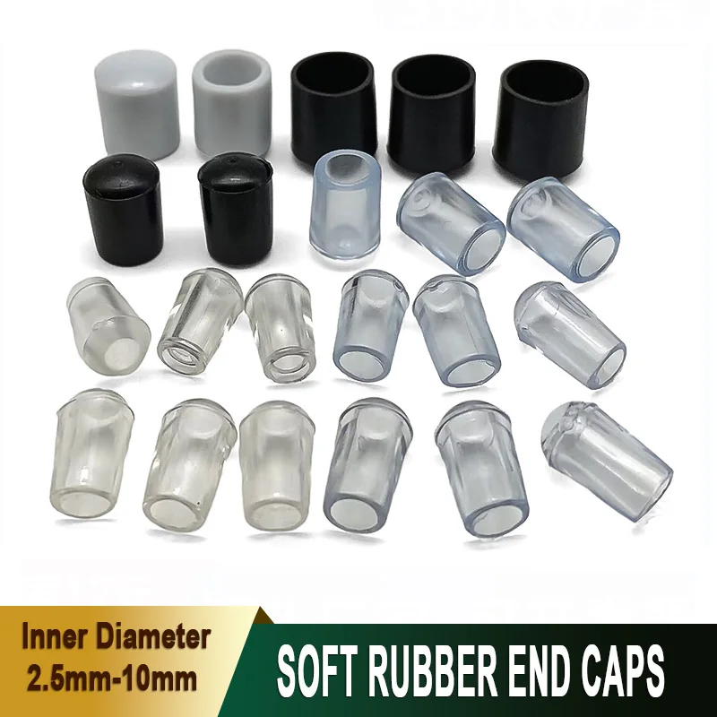 2/4/10/20/50/100Pcs Clear Anti-Scratch S Hook Caps 2.5mm-10mm Soft Rubber Protective Sleeves for Clothes Hangers/ Shelves /Wire