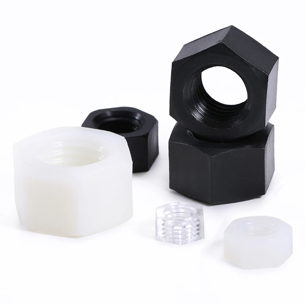 

5-50pcs Nylon Hex Hexagon Nut White/Black/Transparent Bolt Cap For M2 M2.5 M3 M4 M5 M6 M8 m10 m12 M14 M16 M18 M20 Screw