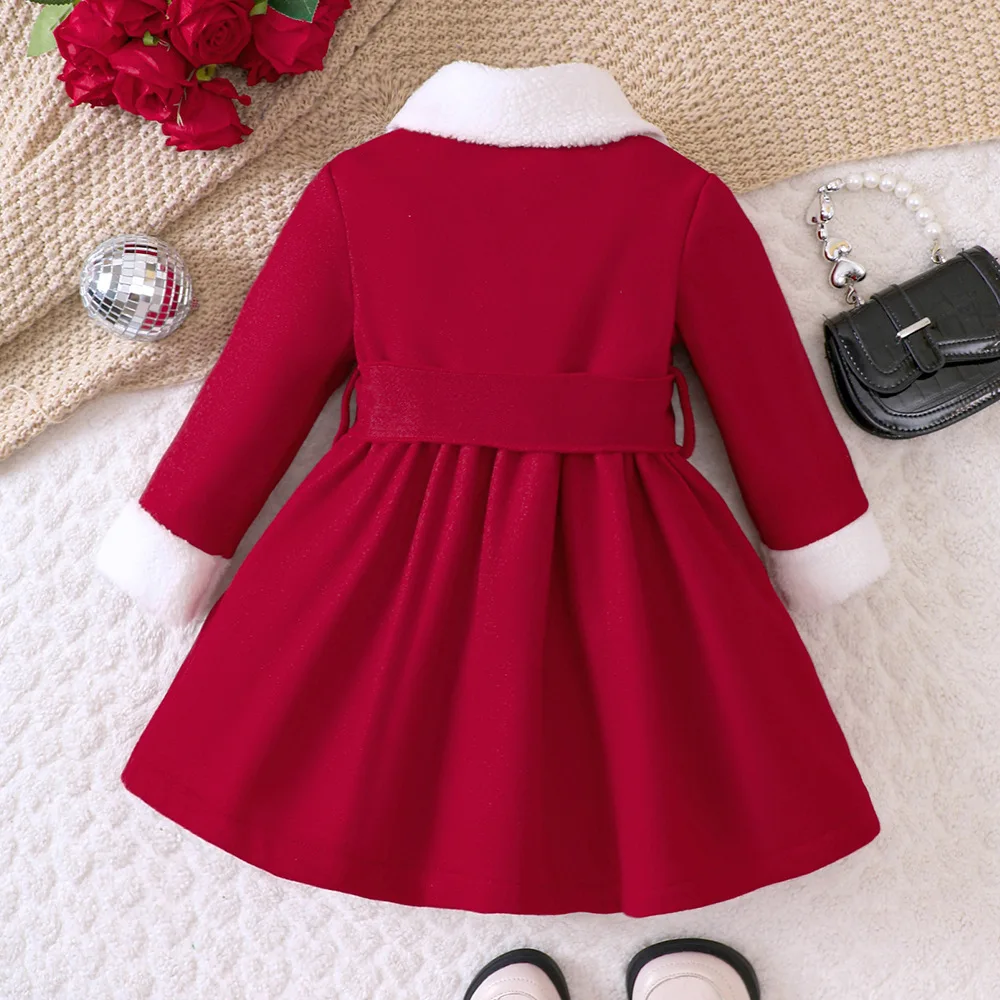 2025 Christmas Baby Girl's Jacket & Coat Long Sleeve Warm Autumn Winter Outfit For Girls Children Clothing For 2 3 4 5 6 7 Years