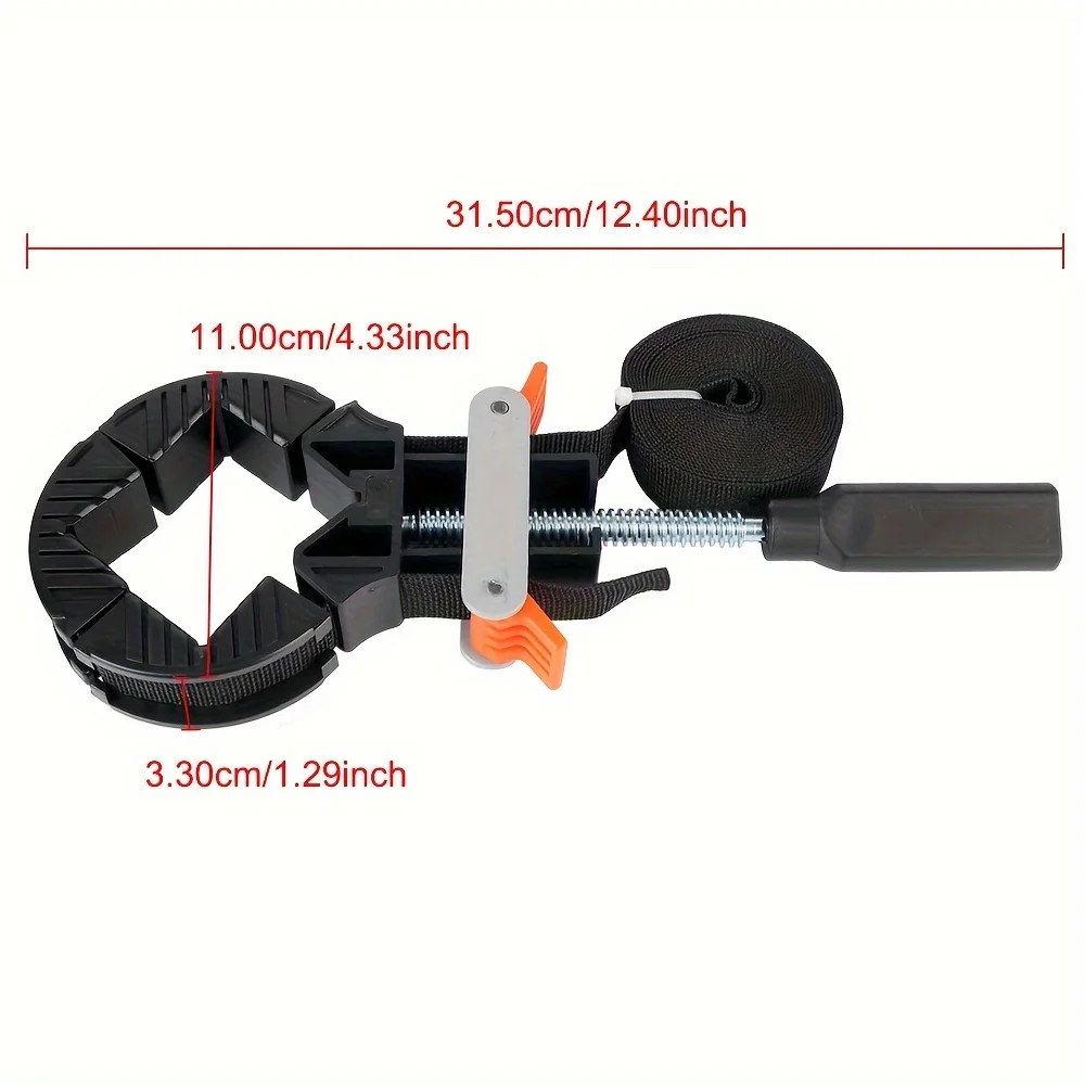 1 قطعة مشبك شريطي متعدد الوظائف دقيق، 90 °   الزاوية اليمنى، متينة وسريعة التعديل لمشاريع النجارة