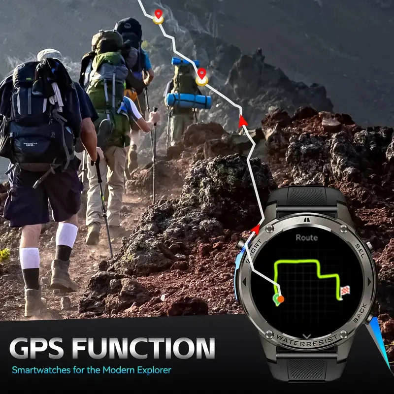 For Xiaomi Huawei Men GPS SmartWatch 2024 New Bluetooth Call 1.43inch AMOLED Compass 500mAh Battery 10ATM Waterproof Smart Watch