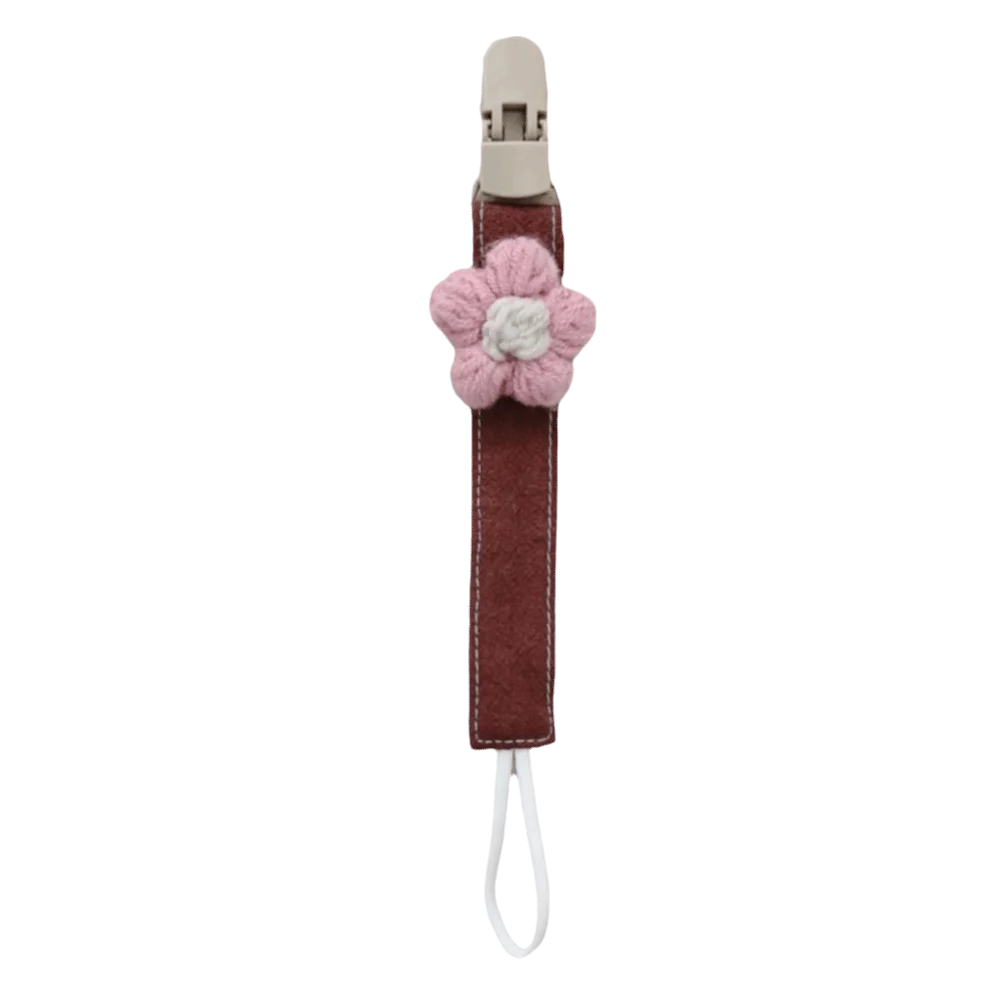 

Эстетичный милый держатель для соски-пустышки в виде цветка, пластиковая цепочка-держатель для соски с защитой от падения, красочная клетчатая вышивка, клипсы для сосок для новорожденных