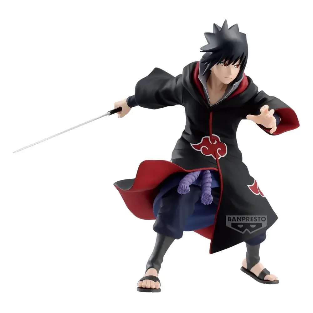 BANDAI-Banpresto NARUTO Vibration Stars PVC Anime Figure, Uchiha, Sasuke, Akatsuki Action Figure, Model Toys, Original, En Stock