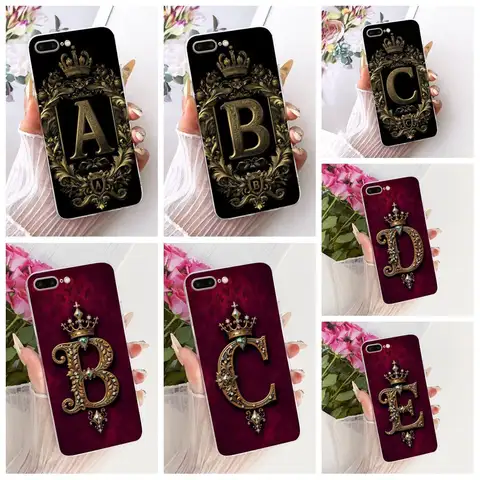 For iPhone 7 8 Plus Case Luxury Crown Letter Soft Slim Silicone TPU Couple Protective Cover For iPhone SE 2020 7Plus 8Plus Shell