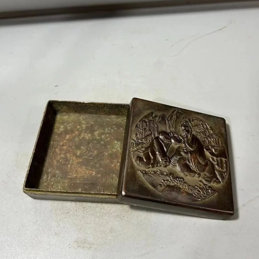 Square ink cartridge with lid Panasonic boy antique study four treasures ink box home study office ornament inkstone