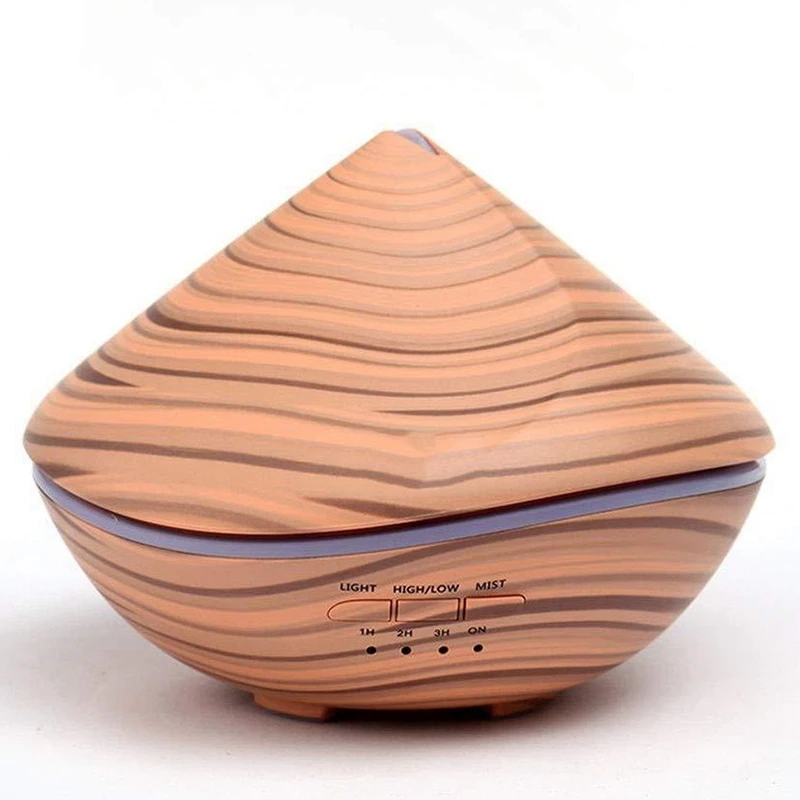 

500Ml Aromatherapy Air Humidifier Aroma Essential Oil Diffuser With Wood Grain 7 Color Changing Led Lights For Office Home Eu Pl