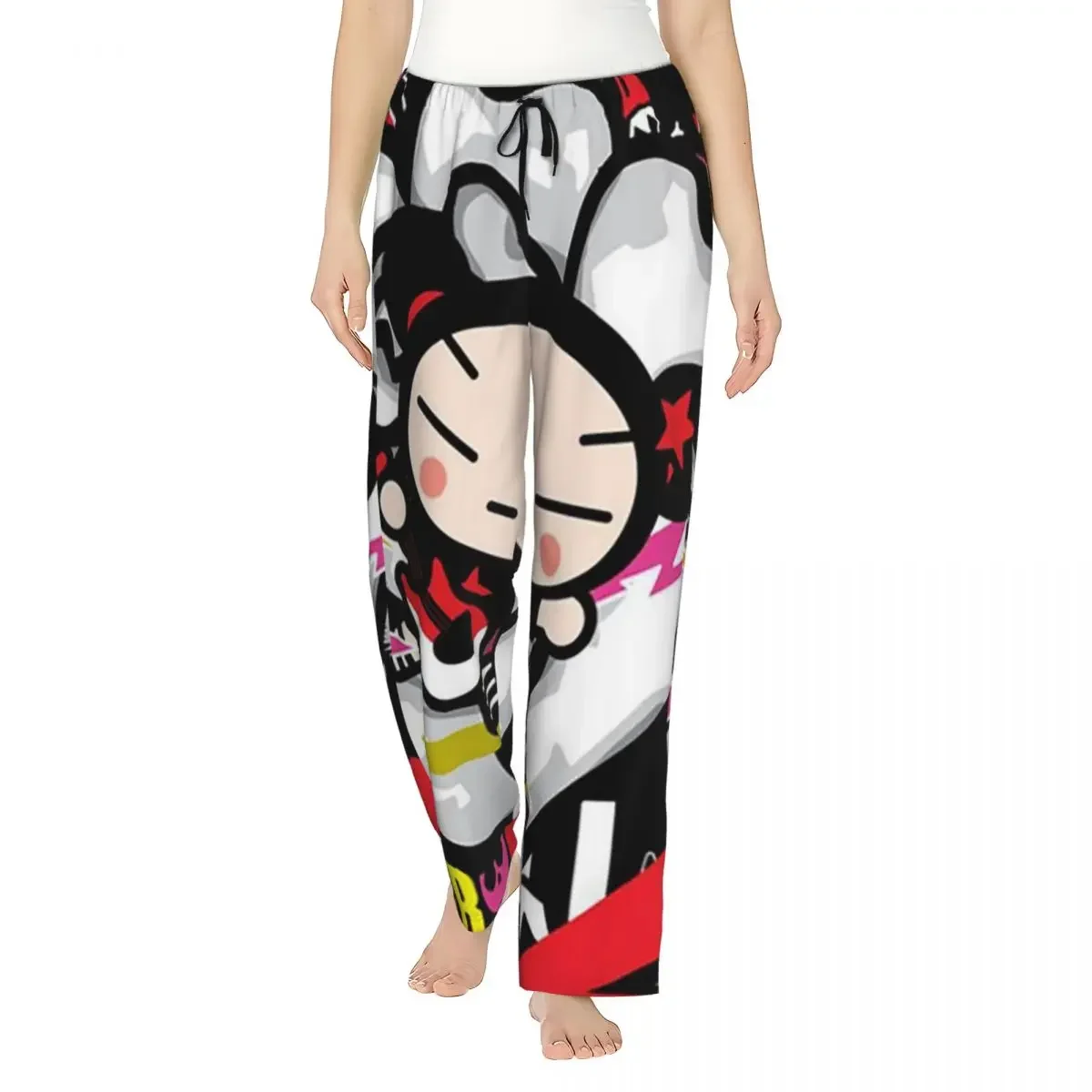 

Custom Cartoon Pucca And Garu Animated Tv Movies 18 Women Pajama Pants Lounge Sleep Sleepwear Bottoms with Pockets