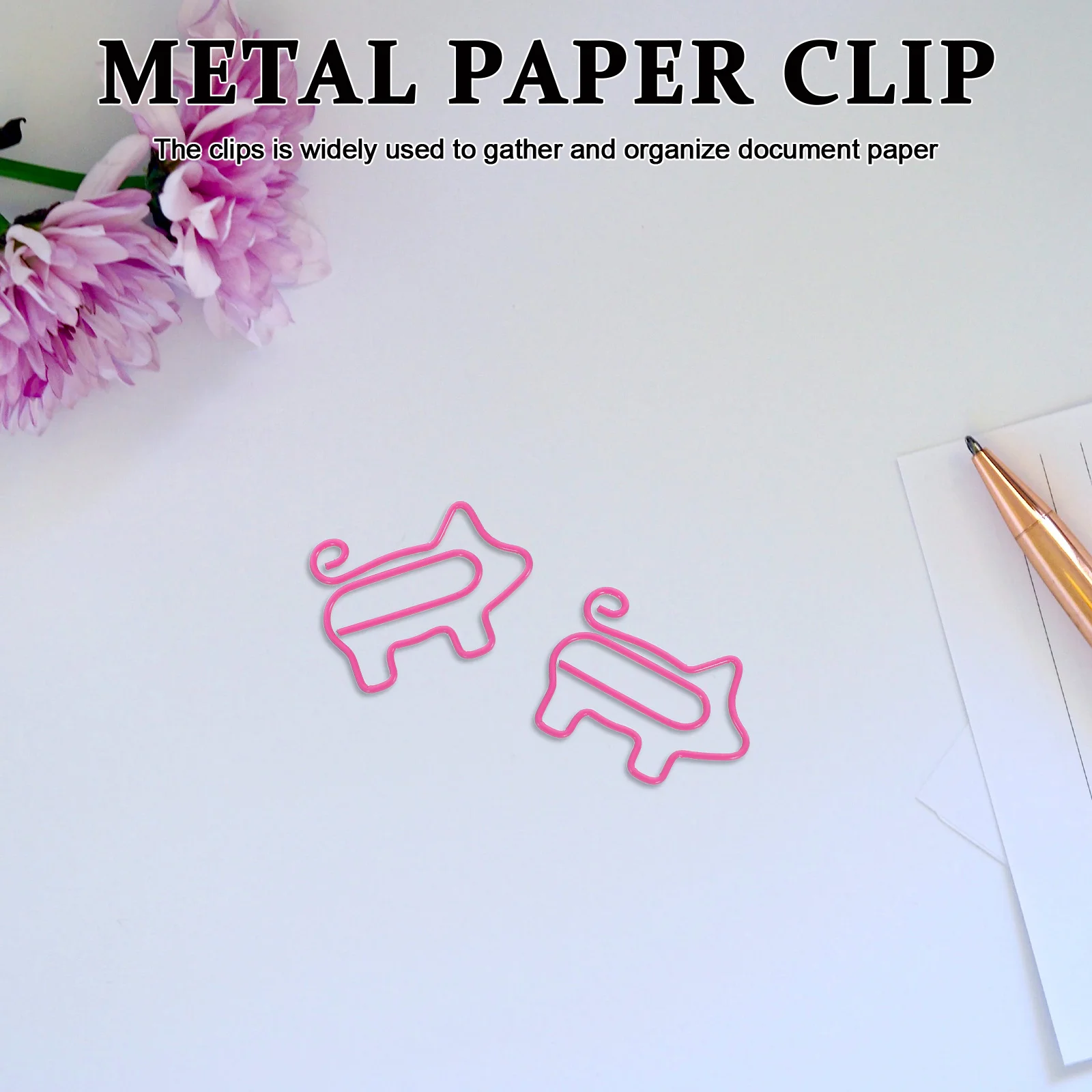 100 قطعة من مشابك الورق المعدنية على شكل مكتب إبداعي لوازم مكتبية مدرسية حامل ملفات ملون مشبك كرتوني