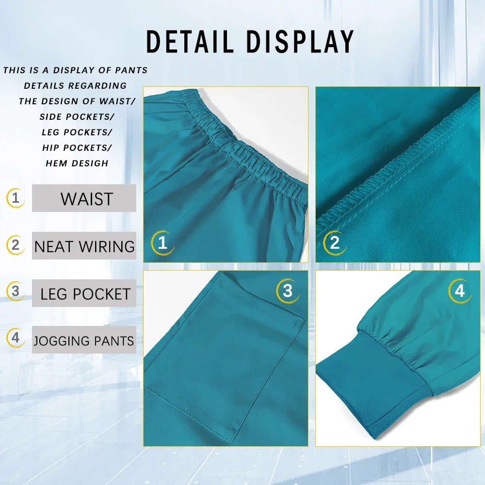 Uniformes médicaux vêtements de travail cliniques infirmière d'hôpital gommages ensemble haut de travail chirurgical pantalon clinique dentaire Spa laboratoire vêtements de travail accessoires