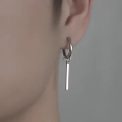 1Pcs Hip Hop Minimalist Stainless steel Ear Stud Earrings for Teens Women Men Fake Pierced Unusual Party Earrings Jewelry Gift